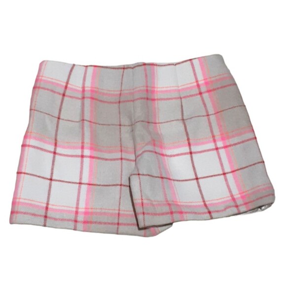 GAP Kids Beige Pink Plaid Wool Blend Girls Shorts 18 Plus - Picture 3 of 7